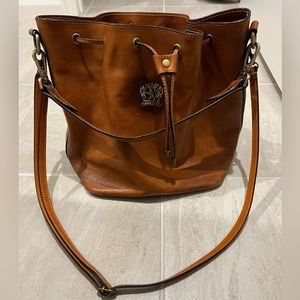 Pratesi Brown Genuine Leather Purse in Caramel